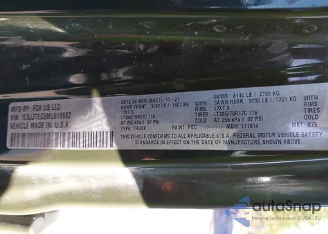 2021 Jeep Gladiator Mojave 4X4 from USA, damaged, VIN 1C6JJTEG5ML619682